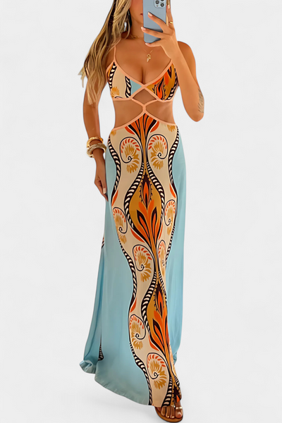 Grâce™ | Robe à découpes avec imprimé abstrait et dos nu