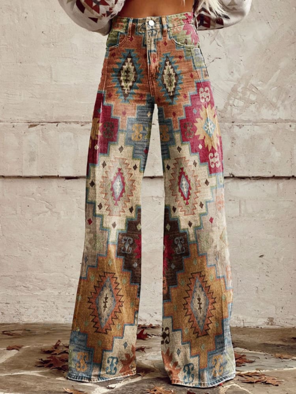 Louise - Pantalon rétro à chevrons