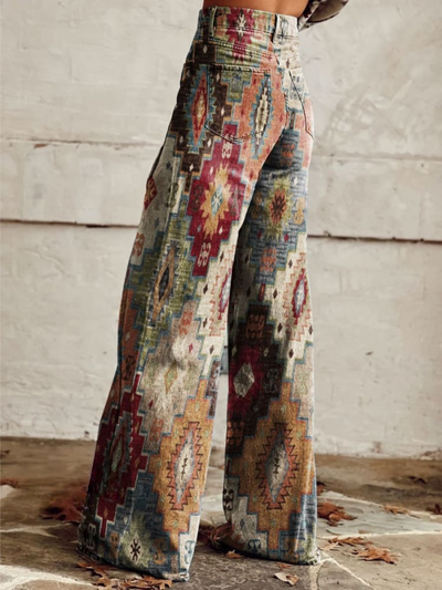 Louise - Pantalon rétro à chevrons