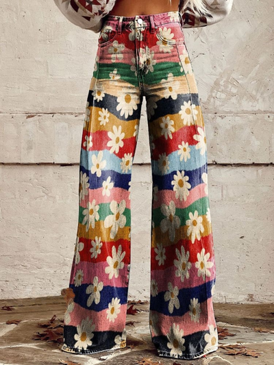 Sophie - Pantalon fleuri rétro