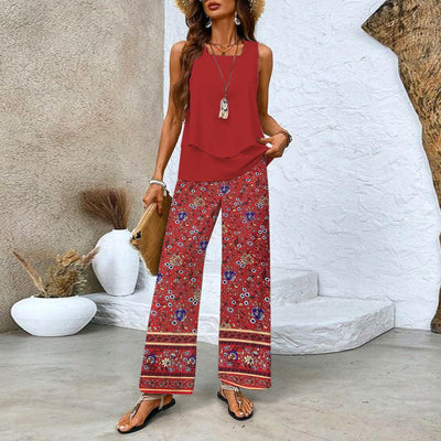 Candice | Ensemble deux pièces avec haut et pantalon assortis