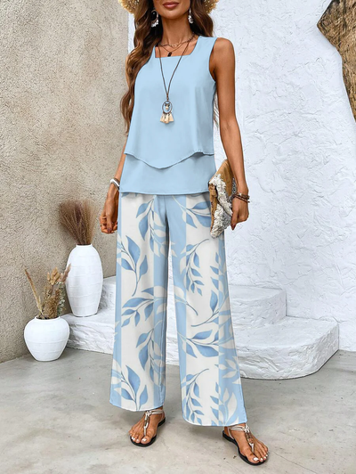 Candice | Ensemble deux pièces avec haut et pantalon assortis