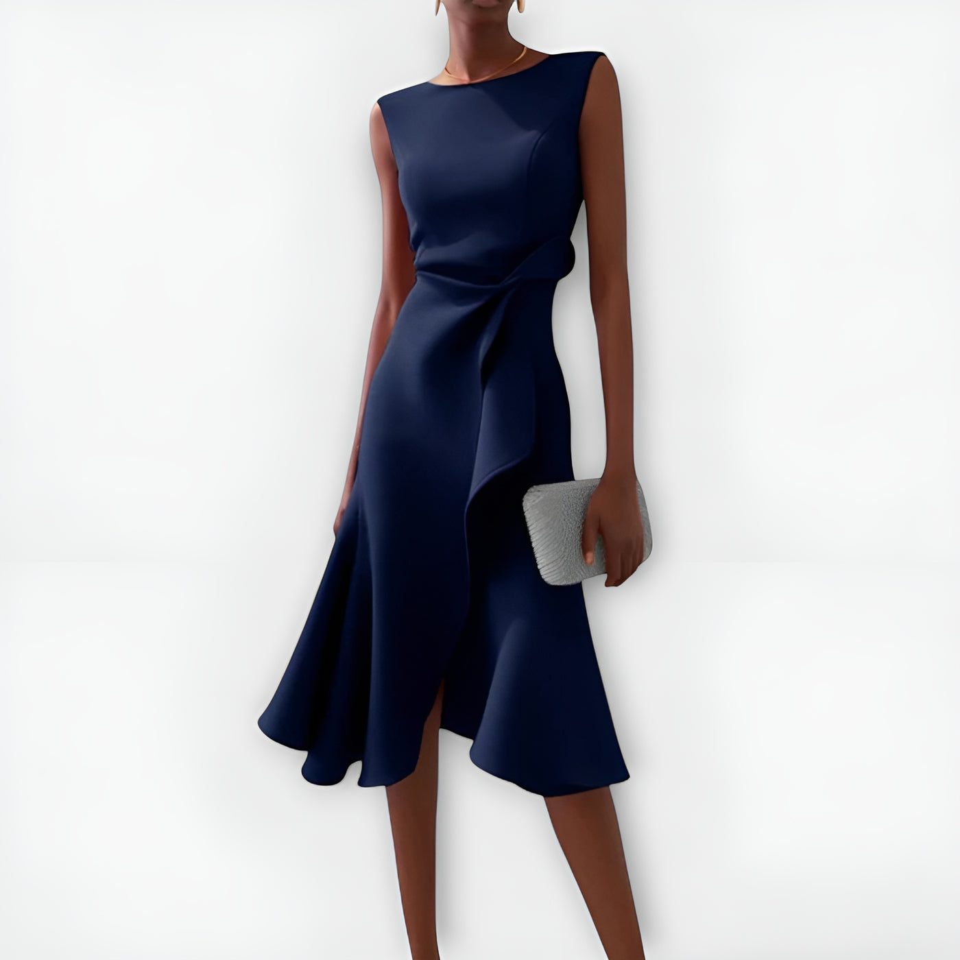 Ariane™ | Robe Midi Asymétrique à Plis Élégants