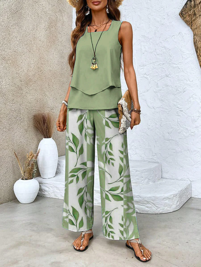 Candice | Ensemble deux pièces avec haut et pantalon assortis