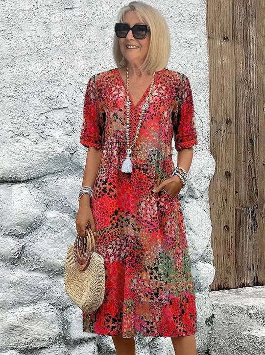 Geneviève | Robe mi-longue vibrante