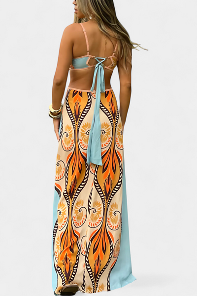 Grâce™ | Robe à découpes avec imprimé abstrait et dos nu