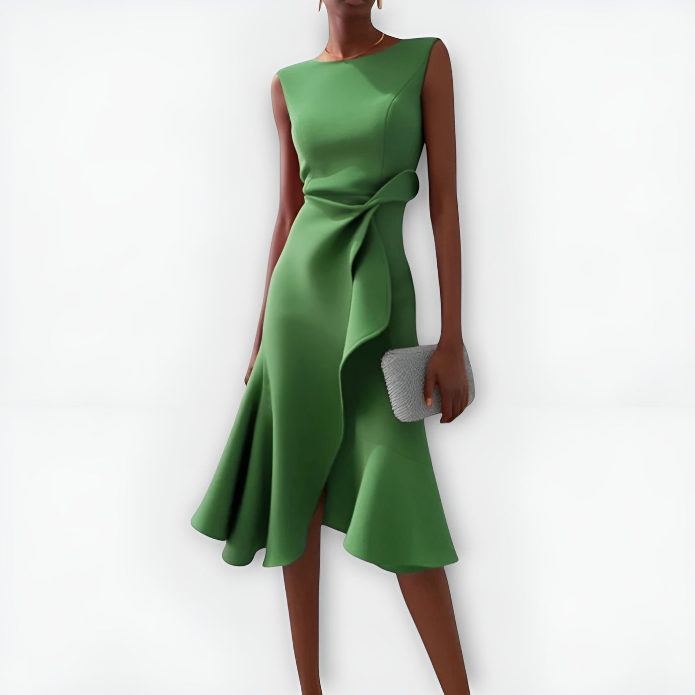 Ariane™ | Robe Midi Asymétrique à Plis Élégants