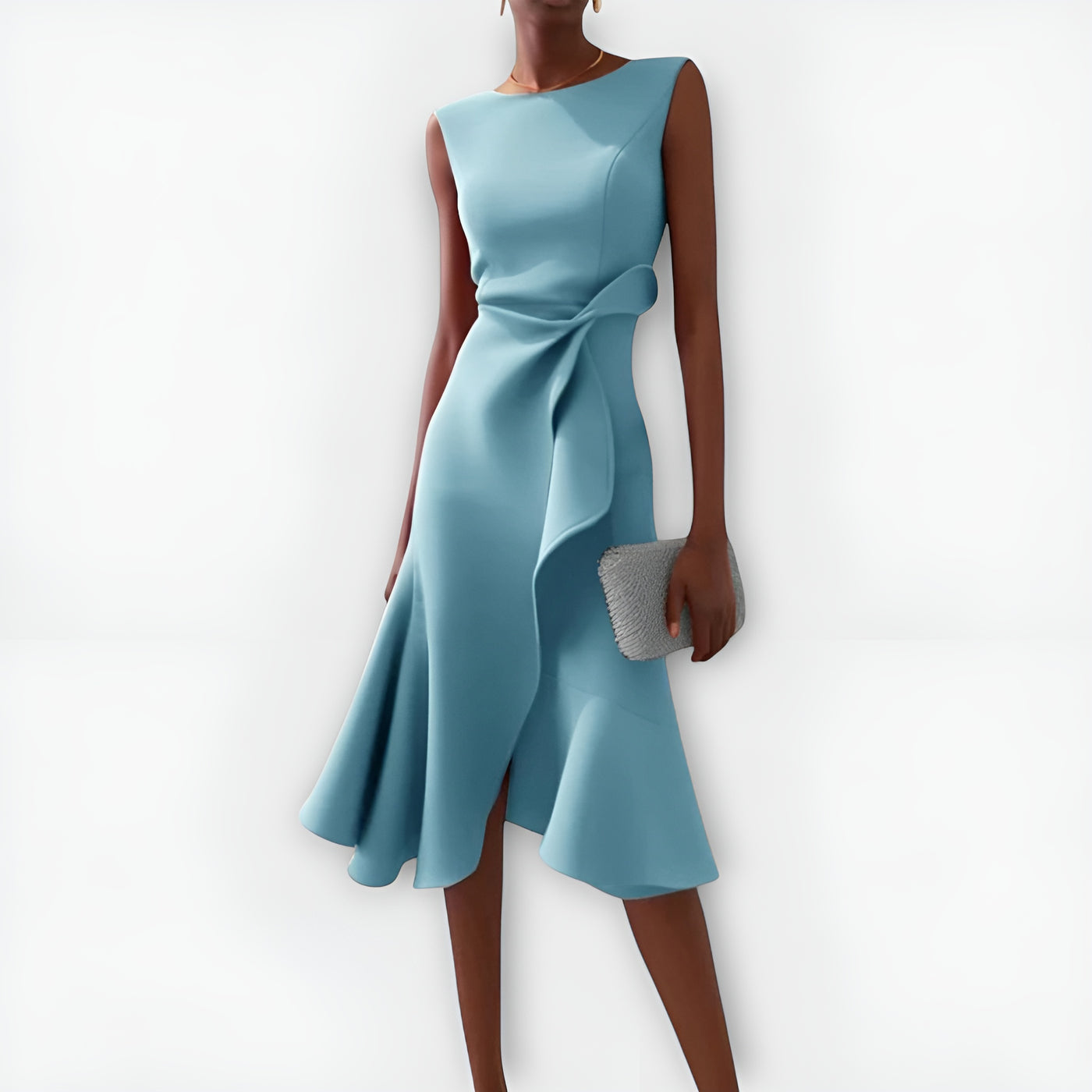 Ariane™ | Robe Midi Asymétrique à Plis Élégants