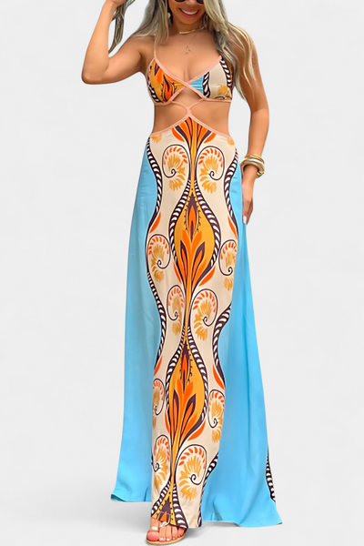 Grâce™ | Robe à découpes avec imprimé abstrait et dos nu