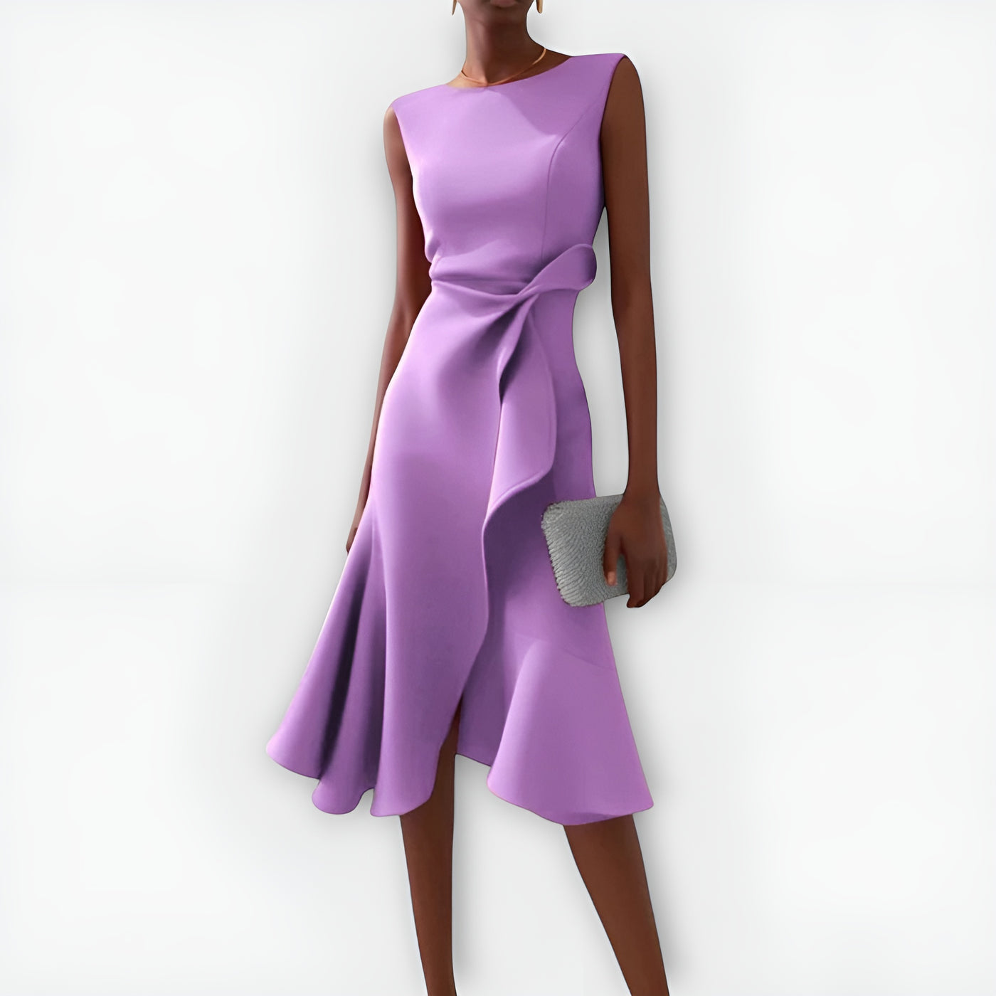 Ariane™ | Robe Midi Asymétrique à Plis Élégants