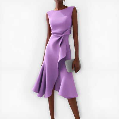 Ariane™ | Robe Midi Asymétrique à Plis Élégants