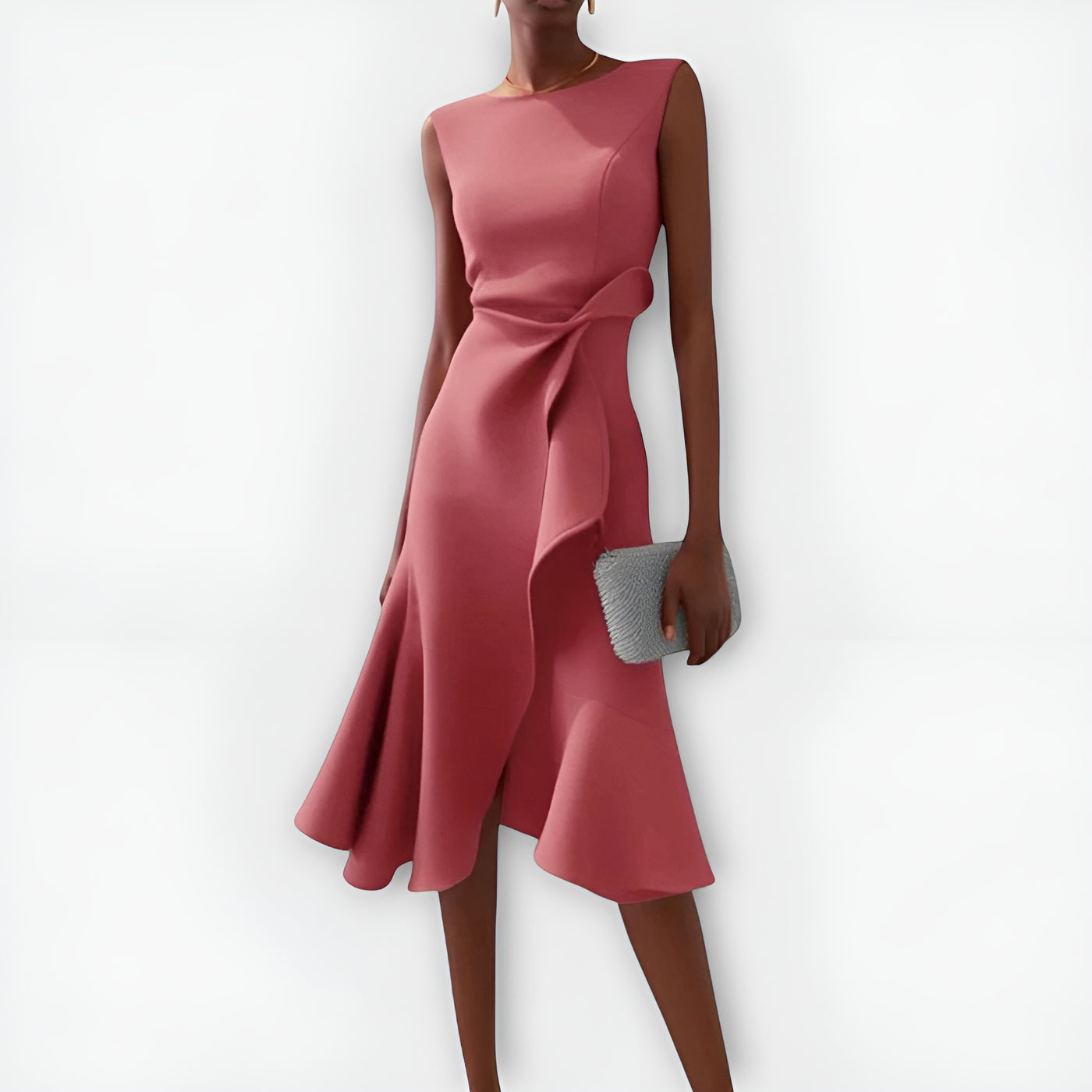 Ariane™ | Robe Midi Asymétrique à Plis Élégants