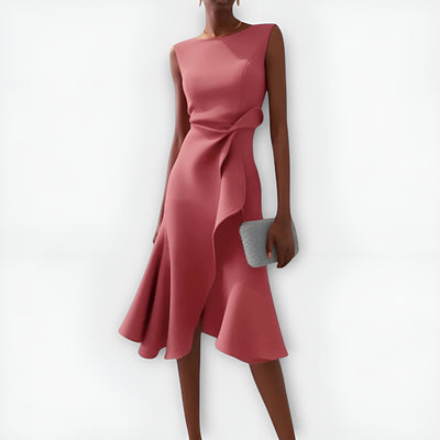 Ariane™ | Robe Midi Asymétrique à Plis Élégants