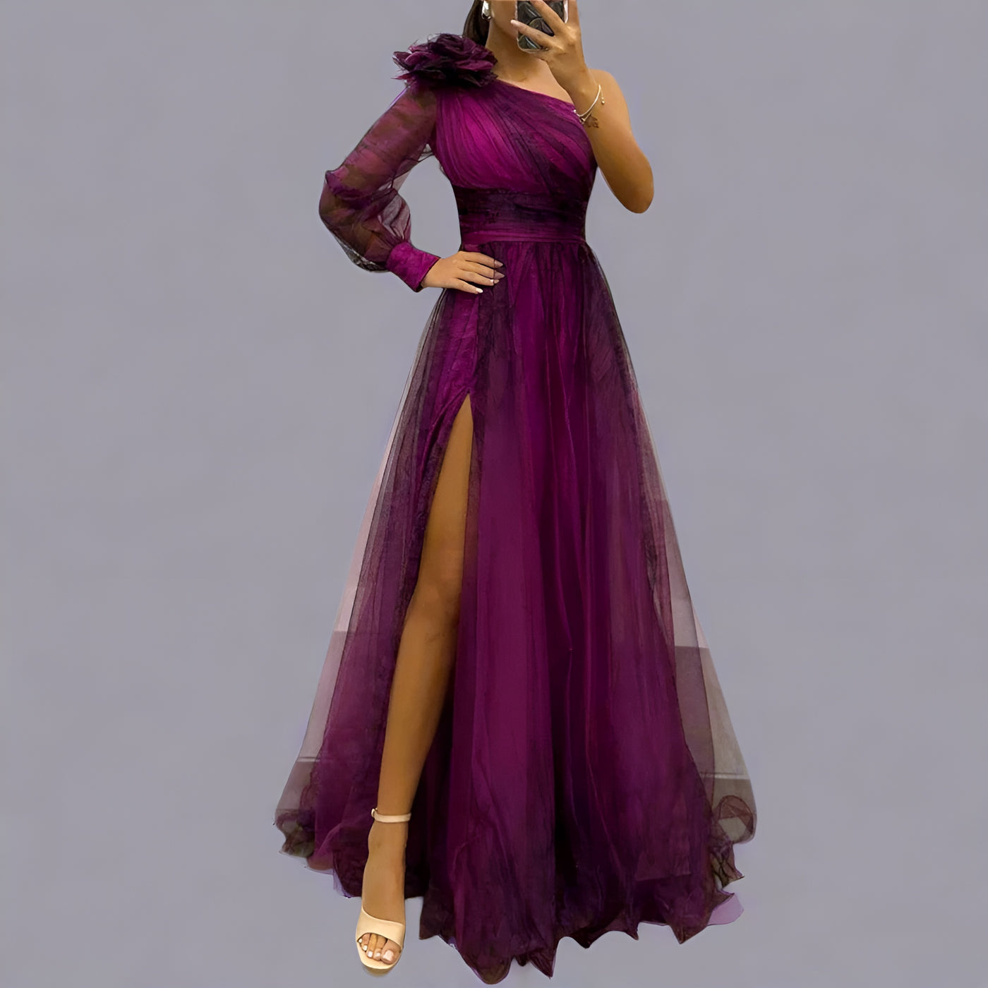 Maelle | Robe longue en maille unique