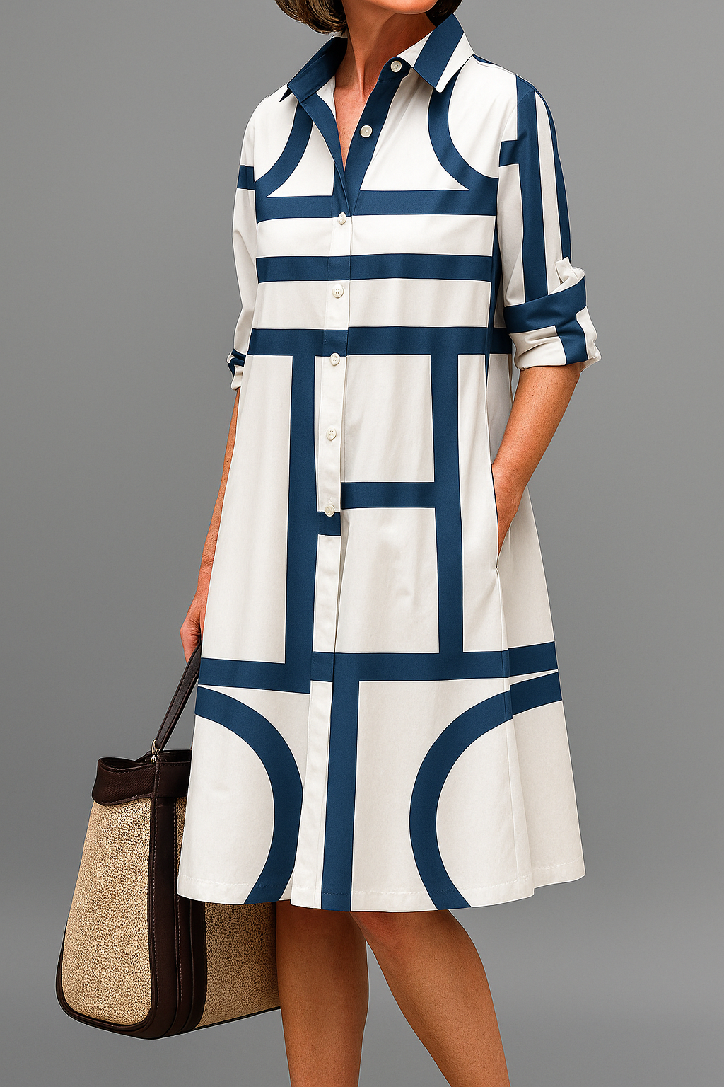 Lucille™ | Robe Midi Élégante pour un Style sans Effort