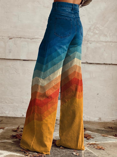 Louise - Pantalon rétro zigzag