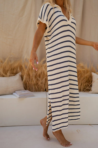 Agathe™ | LA ROBE EN MAILLE À RAYURES