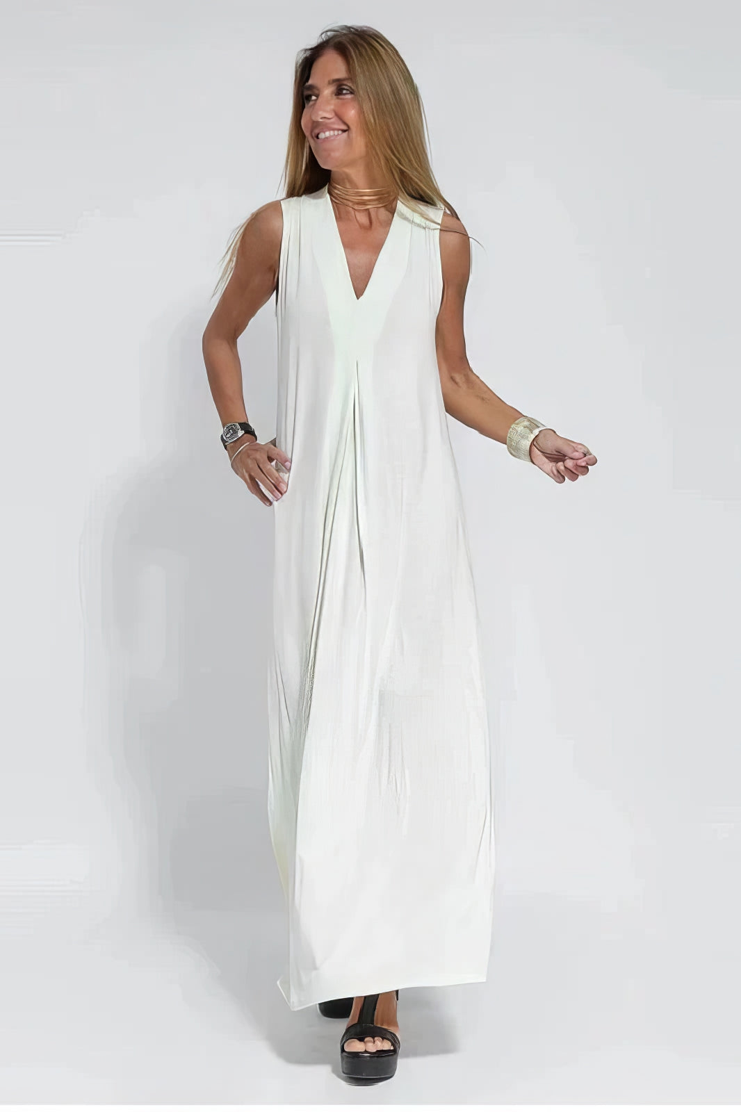 Constance | Robe longue élégante + cardigan assorti GRATUIT